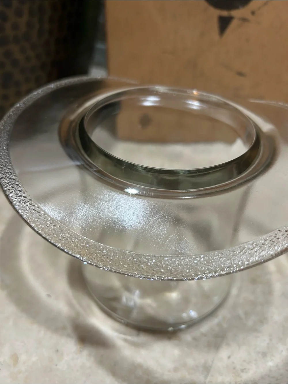 vintage Blenko Clear Glass Too Hat Vase